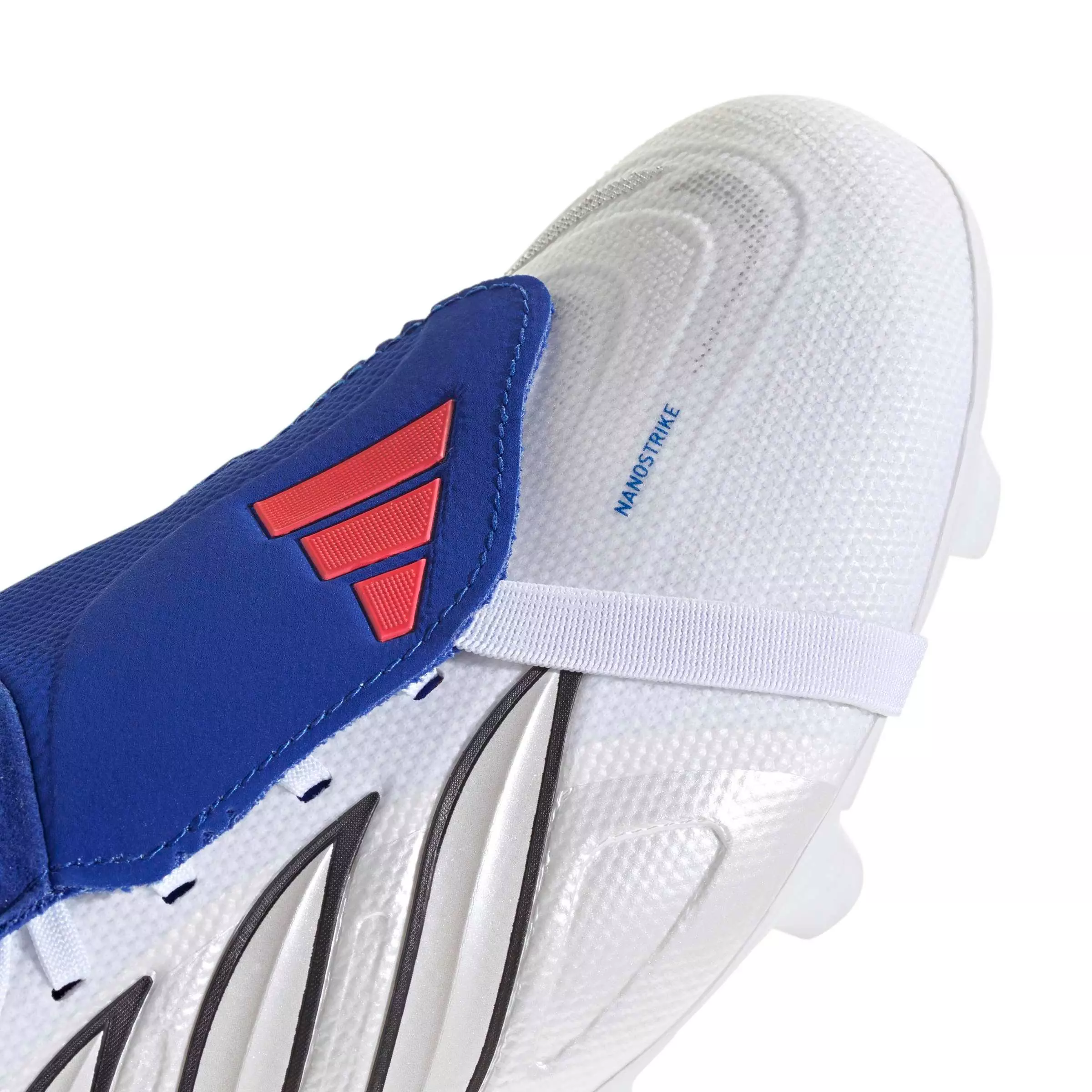 adidas Predator League Fold-Over Tongue FG "Ftwr White/Zero/Team Royal Blue" Men's Soccer Cleat - WHITE/ZERO/ROYAL
