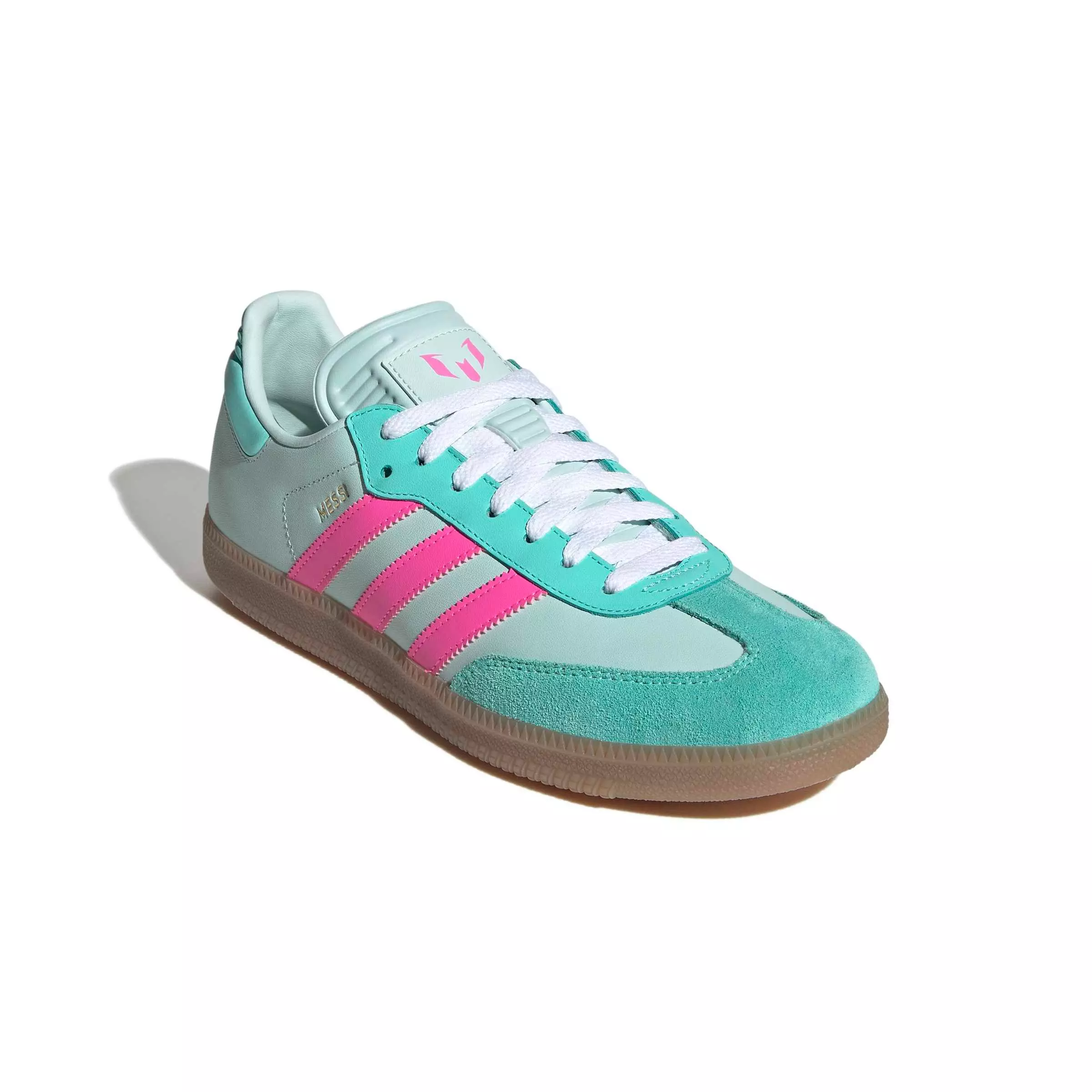 adidas Samba Messi "Halo Mint/Lucid Pink/Gum 4" Men's Soccer Shoe - MINT/PINK/GUM