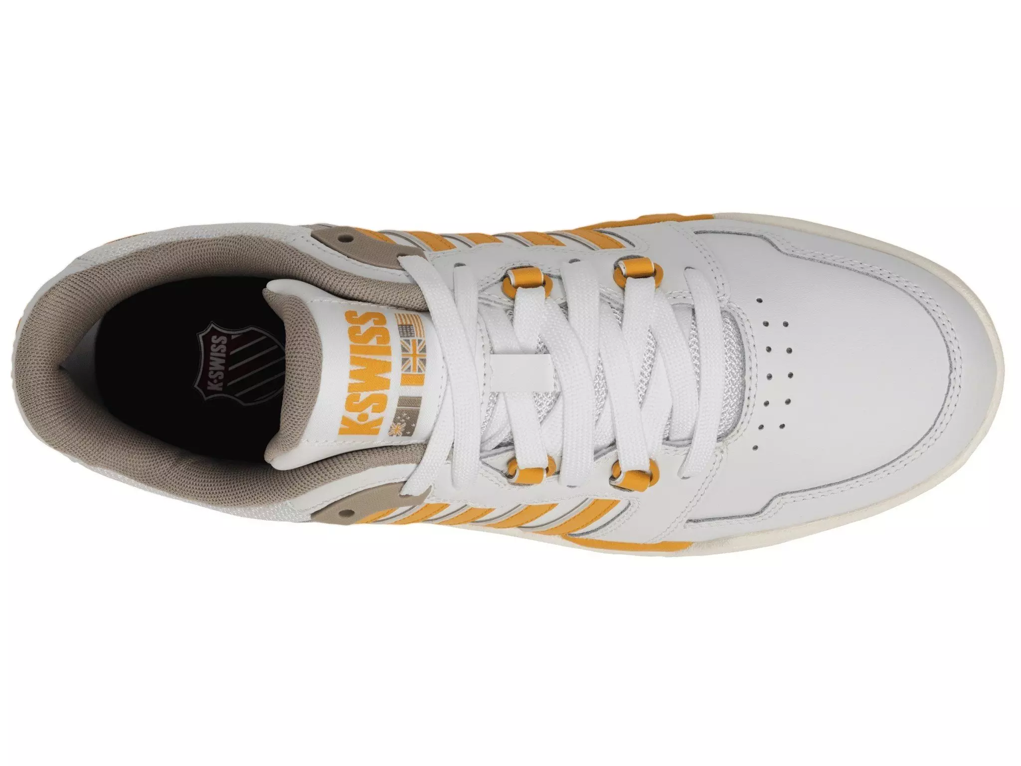 K-Swiss SI-18 Rival "White/Taupe/Jurassic Gold/Snow White" Men's Shoe - WHITE/TAUPE/GOLD