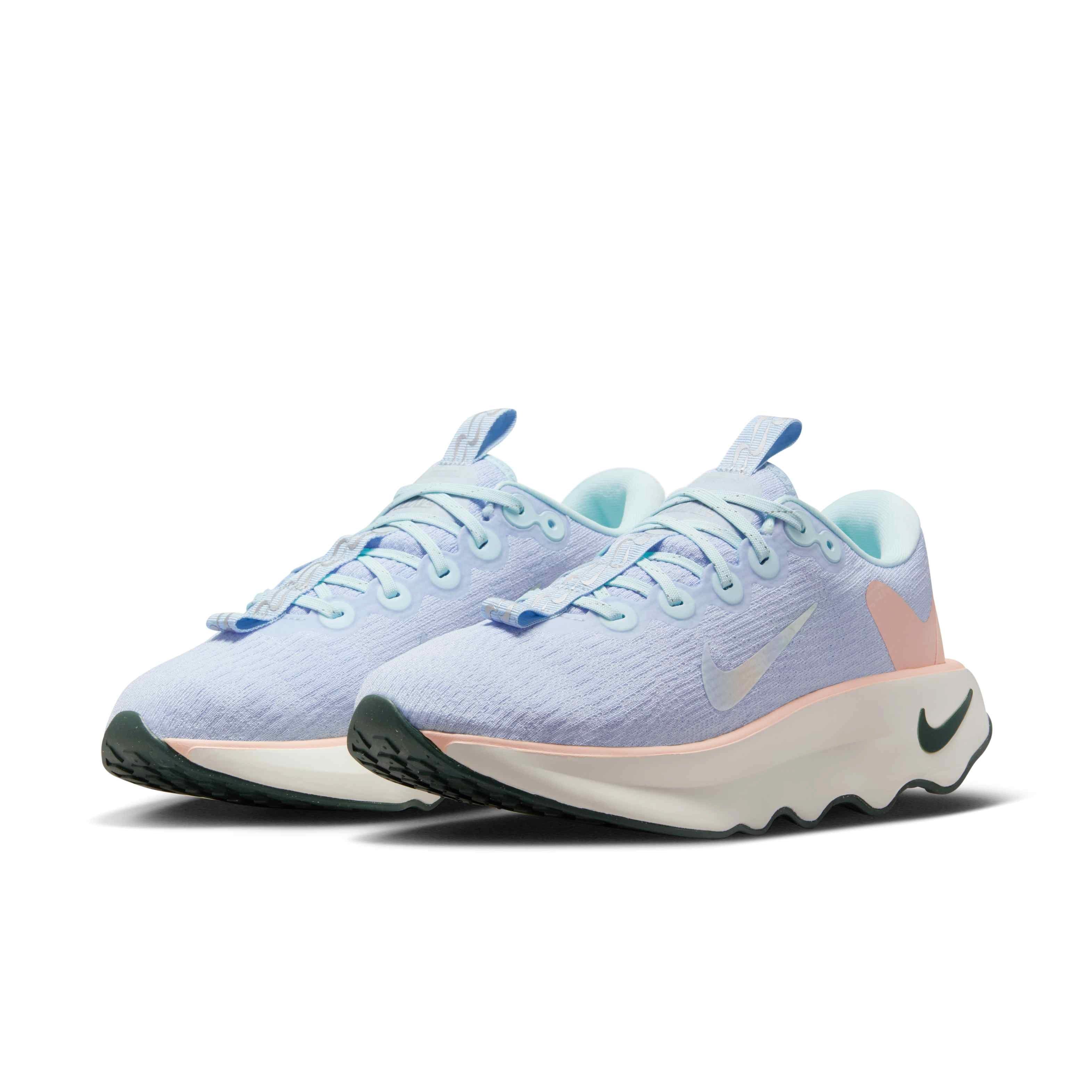 Nike Motiva "Glacier Blue/Washed Coral/Vintage Green" Women's Walking Shoe - BLUE/CORAL/GREEN Thumbnail View 3