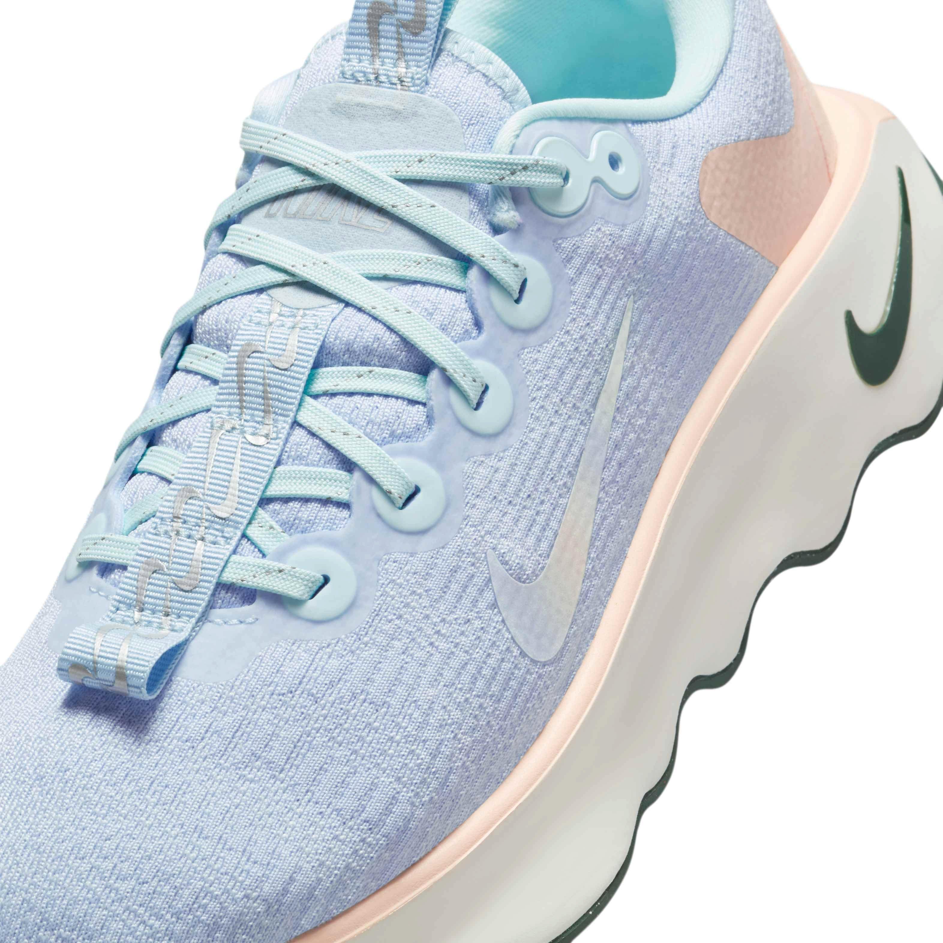 Nike Motiva "Glacier Blue/Washed Coral/Vintage Green" Women's Walking Shoe - BLUE/CORAL/GREEN Thumbnail View 7