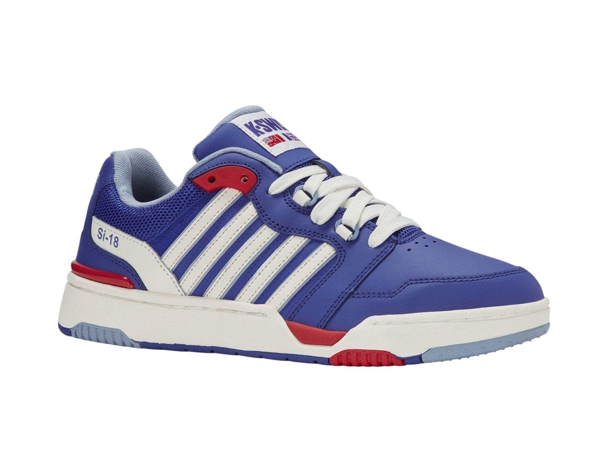 K-Swiss SI-18 Rival "Surf The Web/Mars Red/Blue Blizzard" Men's Shoe - WHITE/RED/BLUE