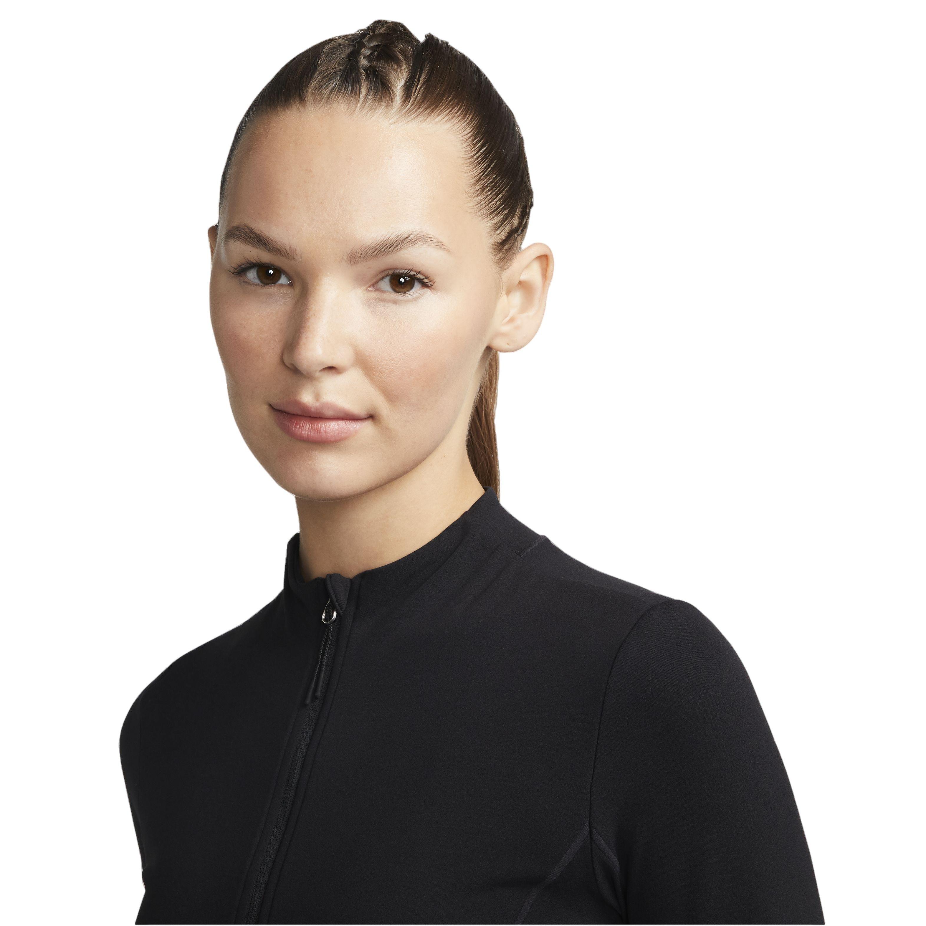 Nike Women's Yoga Dri-FIT Luxe Fitted Jacket - BLACK Thumbnail View 3