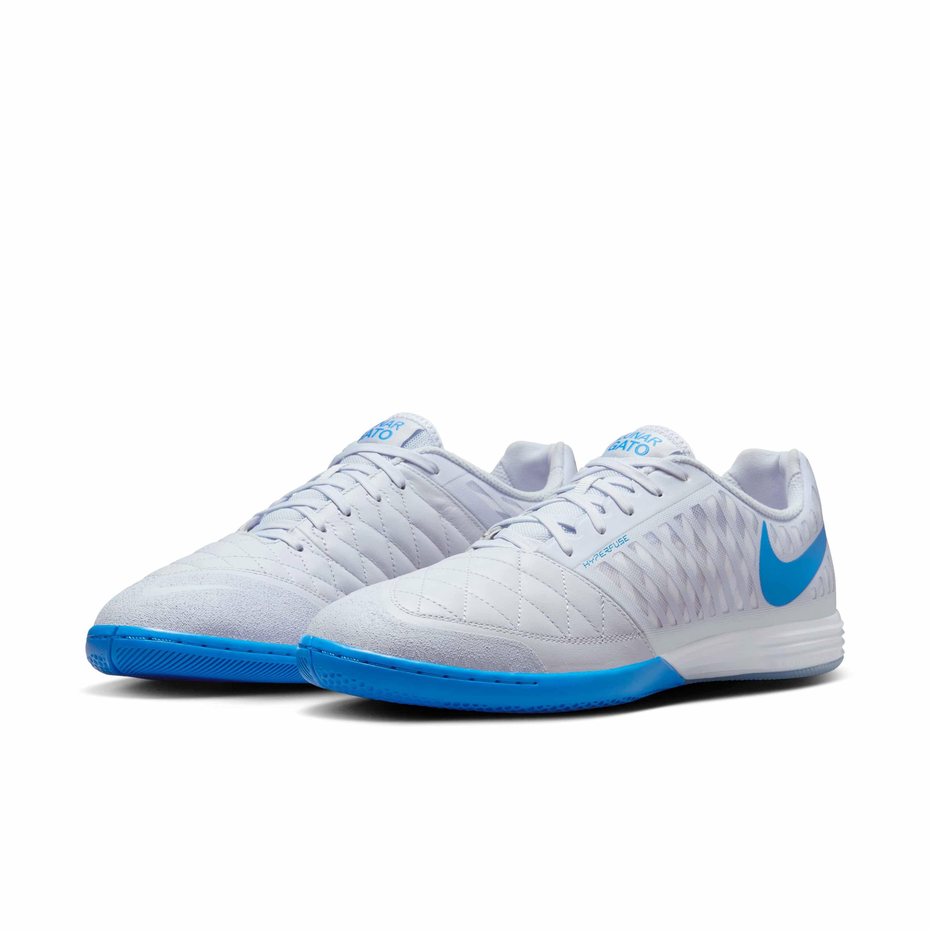 Nike Lunargato II IC "Grey/Light Photo Blue" Men's Soccer Shoe - GREY/LT BLUE Thumbnail View 3