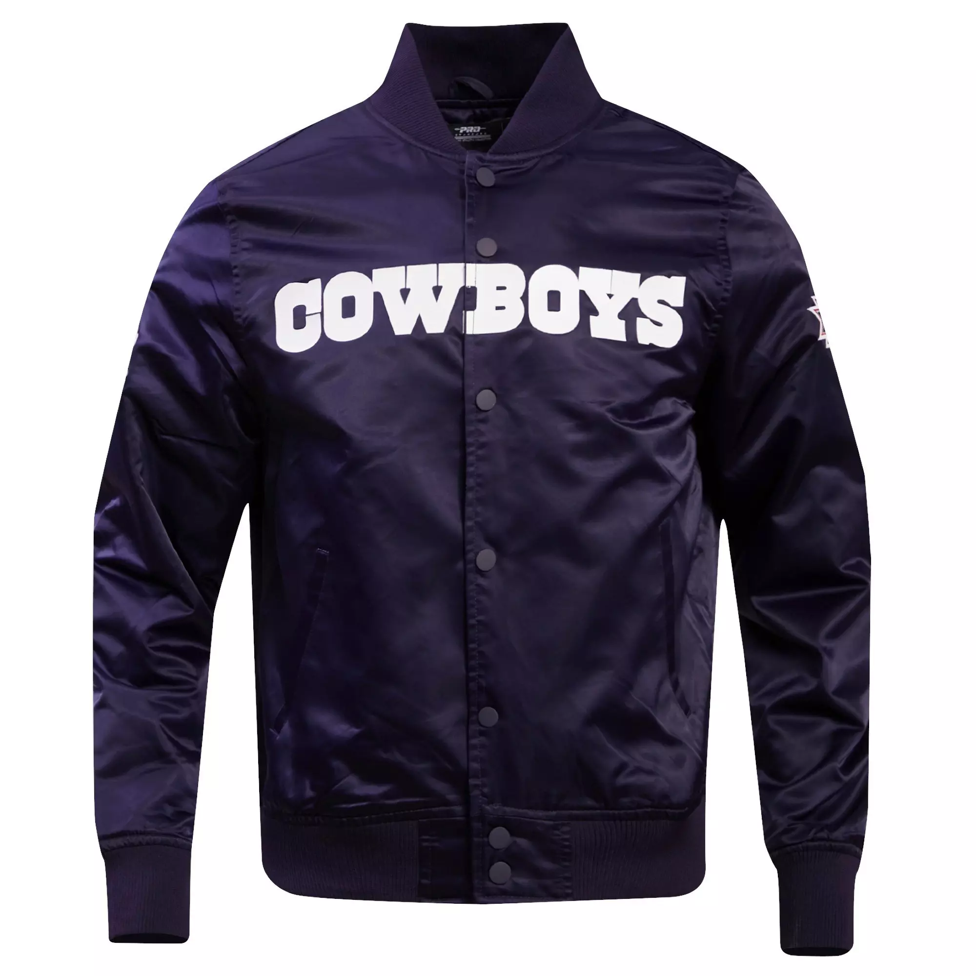Pro Standard Men's NFL Dallas Cowboys Big Logo Satin Jacket - Navy - NAVY