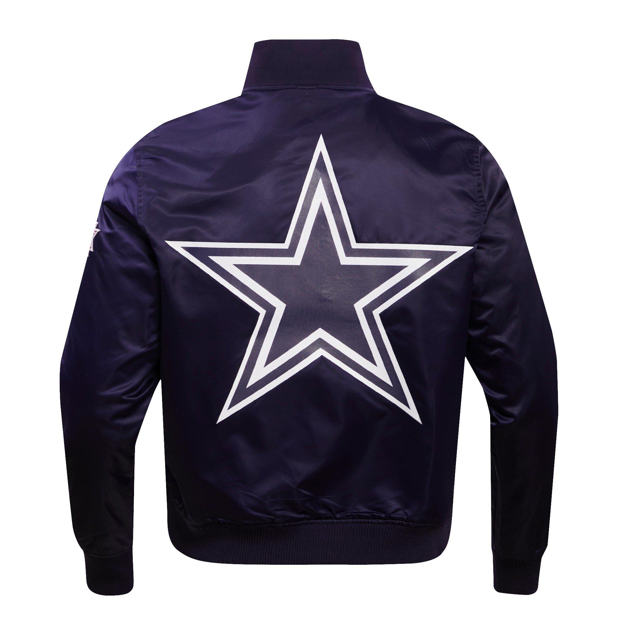 Pro Standard Men's NFL Dallas Cowboys Big Logo Satin Jacket - Navy - NAVY