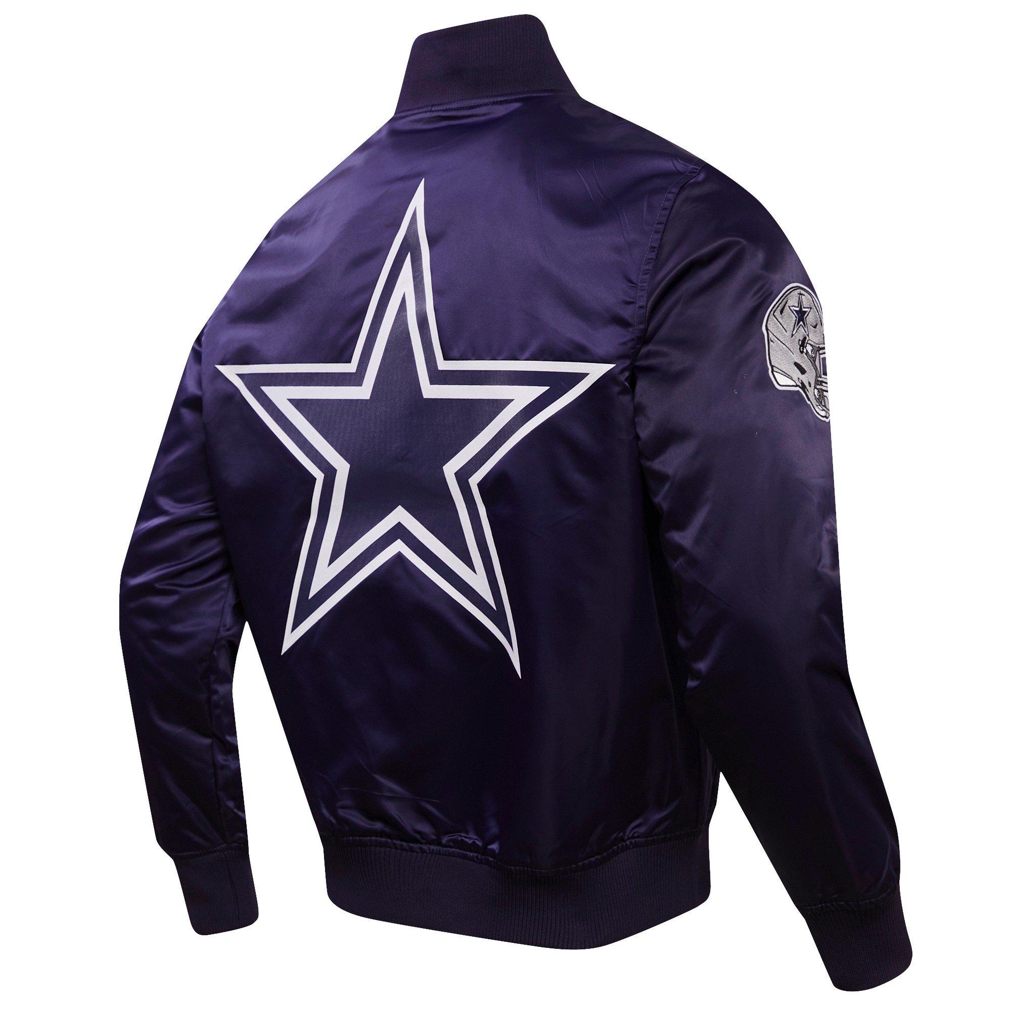 Pro Standard Men's NFL Dallas Cowboys Big Logo Satin Jacket - Navy - NAVY