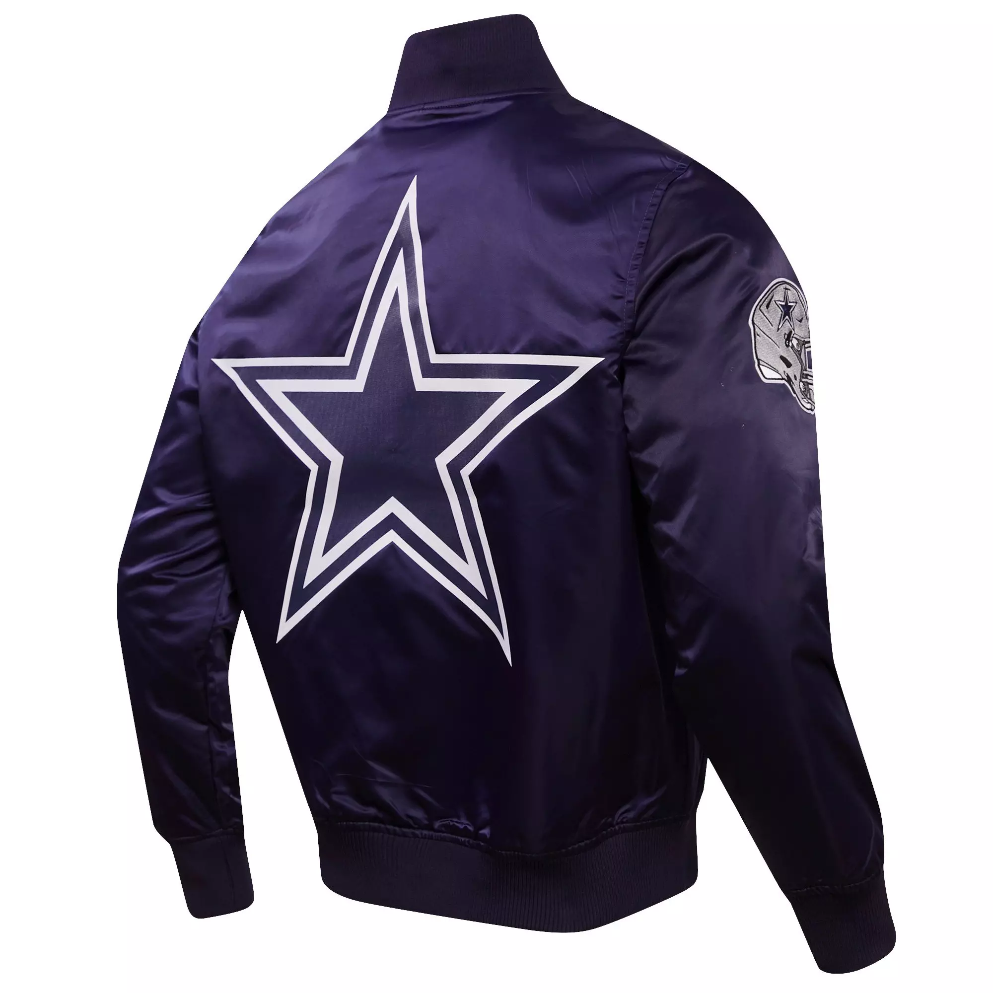 Pro Standard Men's NFL Dallas Cowboys Big Logo Satin Jacket - Navy - NAVY