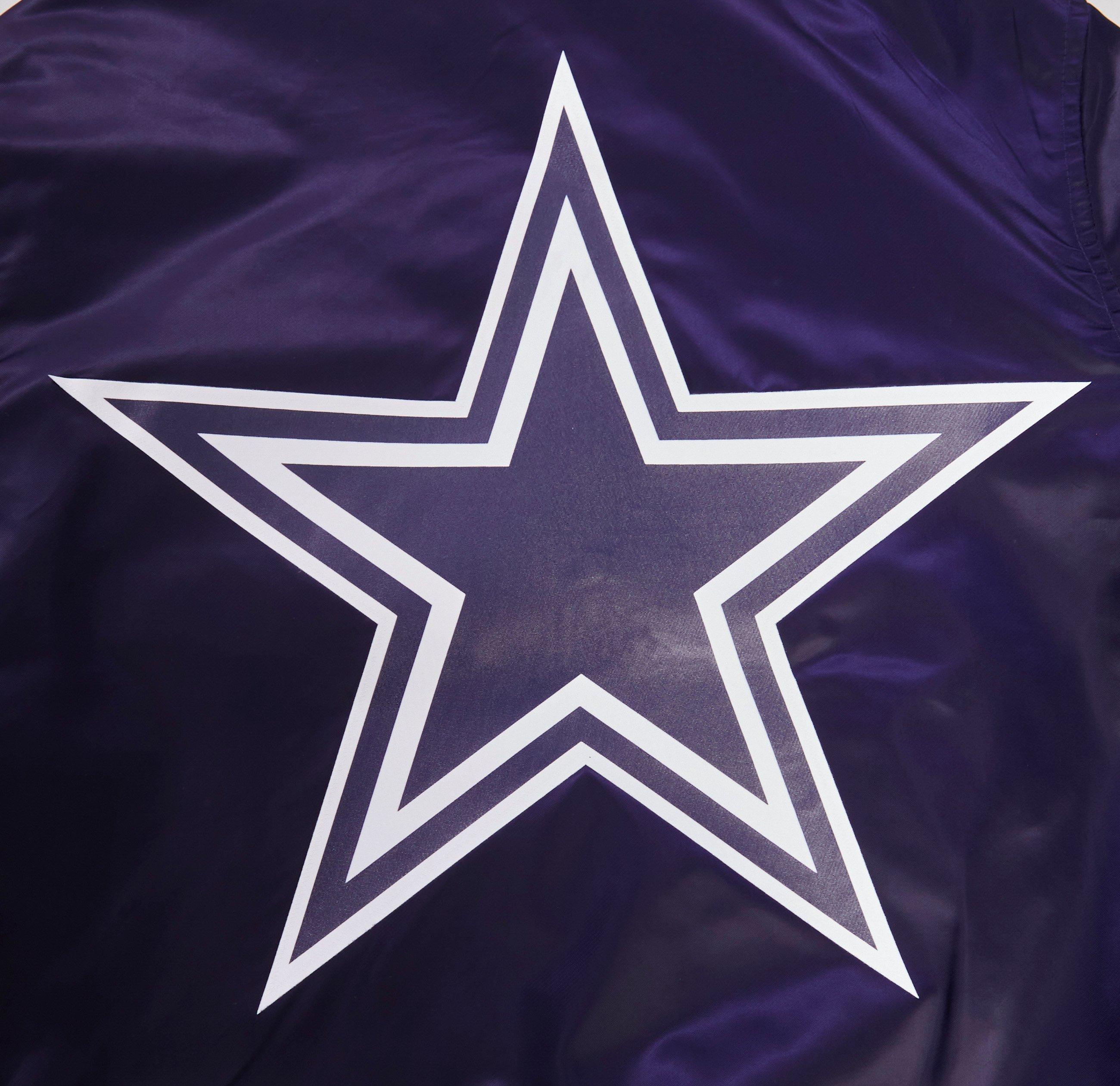 Pro Standard Men's NFL Dallas Cowboys Big Logo Satin Jacket - Navy - NAVY