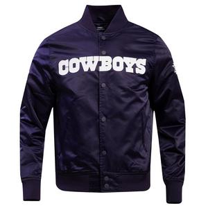 Pro Standard Men's NFL Dallas Cowboys Big Logo Satin Jacket - Navy - NAVY