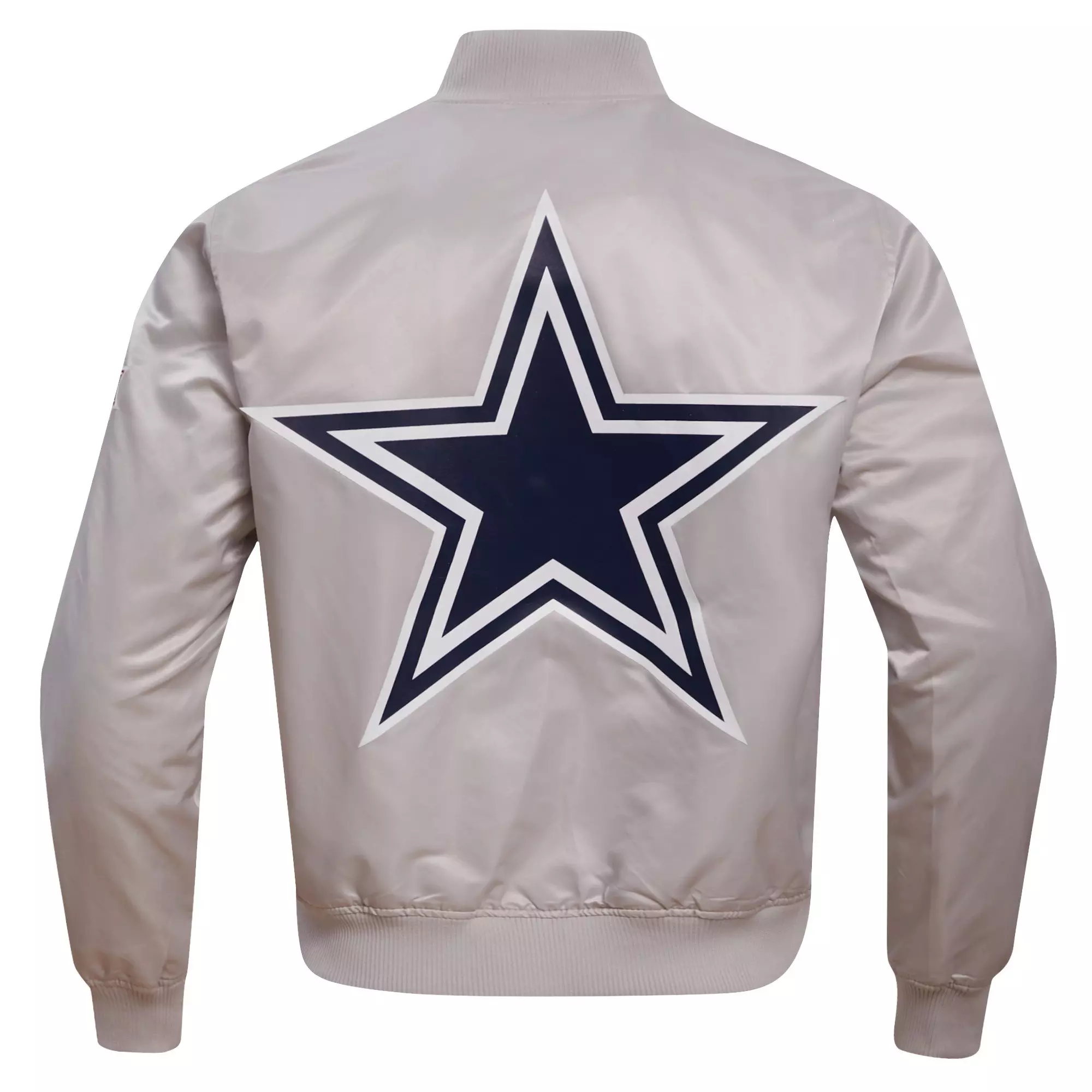 Pro Standard Men's NFL Dallas Cowboys Big Logo Satin Jacket - Silver - SILVER