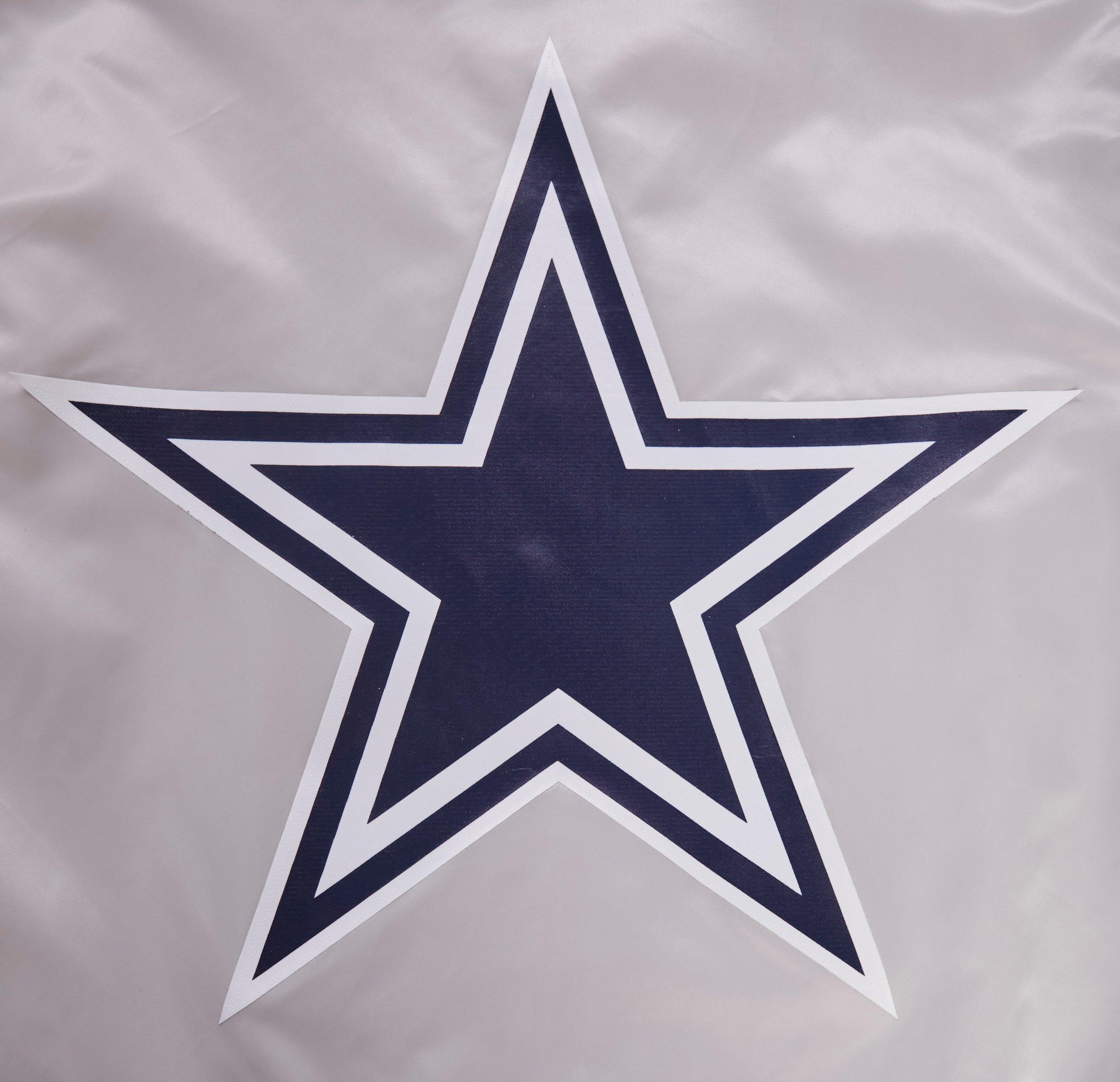 Pro Standard Men's NFL Dallas Cowboys Big Logo Satin Jacket - Silver - SILVER