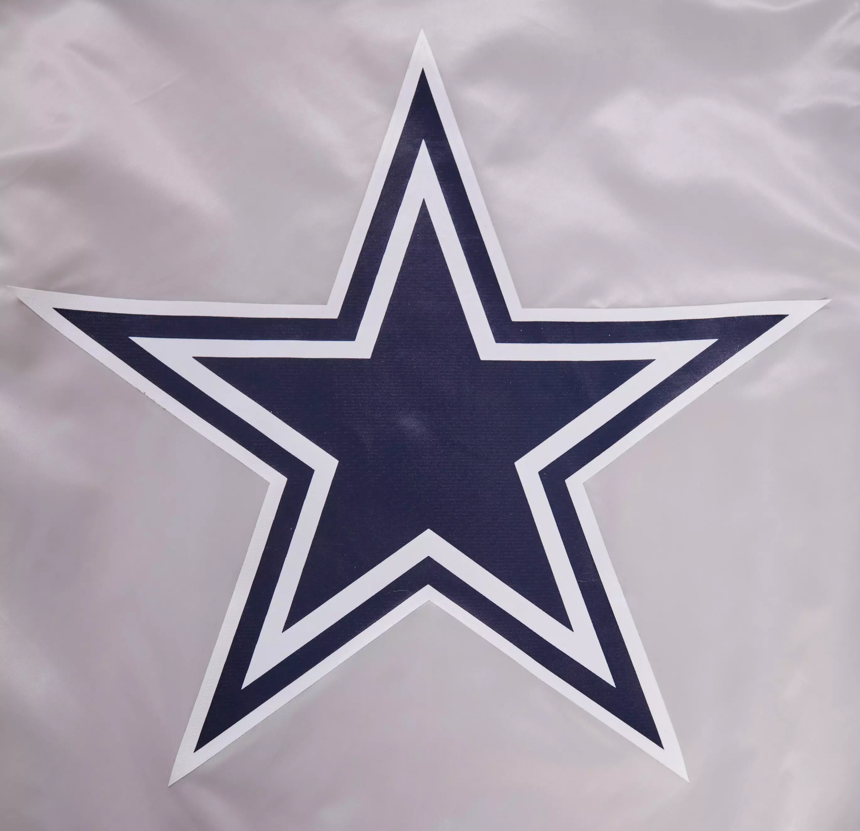 Pro Standard Men's NFL Dallas Cowboys Big Logo Satin Jacket - Silver - SILVER