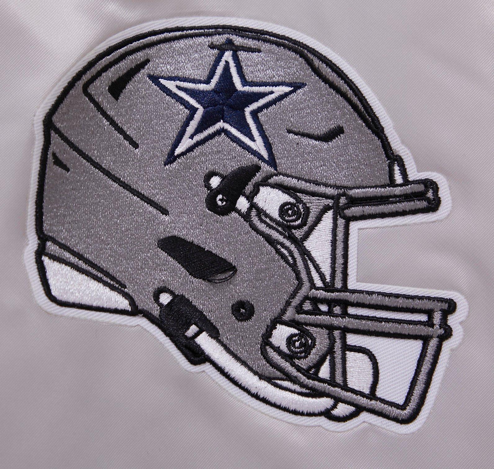 Pro Standard Men's NFL Dallas Cowboys Big Logo Satin Jacket - Silver - SILVER