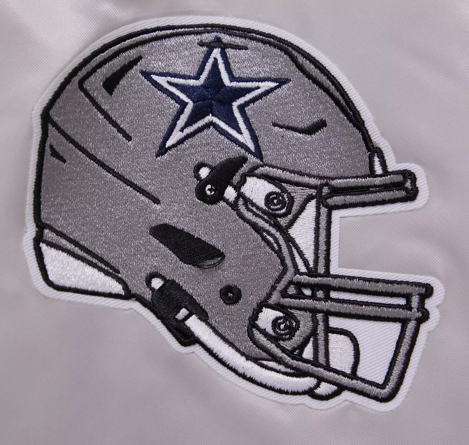 Pro Standard Men's NFL Dallas Cowboys Big Logo Satin Jacket - Silver - SILVER
