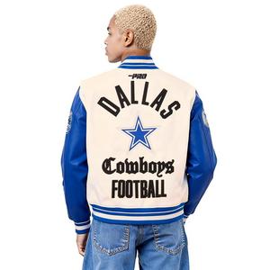 Pro Standard Men's NFL Dallas Cowboys Modern Originals Rib Wool Varsity Jacket - EGGSHELL/BLUE
