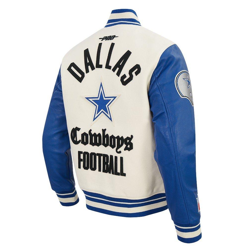 Pro Standard Men's NFL Dallas Cowboys Modern Originals Rib Wool Varsity Jacket - EGGSHELL/BLUE