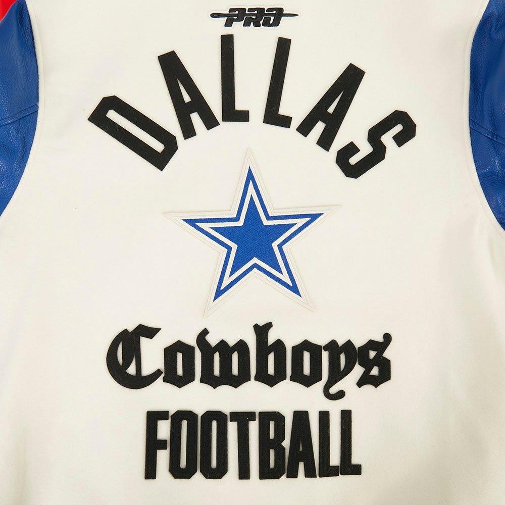 Pro Standard Men's NFL Dallas Cowboys Modern Originals Rib Wool Varsity Jacket - EGGSHELL/BLUE
