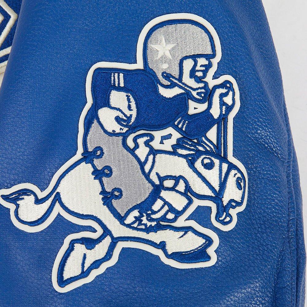 Pro Standard Men's NFL Dallas Cowboys Modern Originals Rib Wool Varsity Jacket - EGGSHELL/BLUE