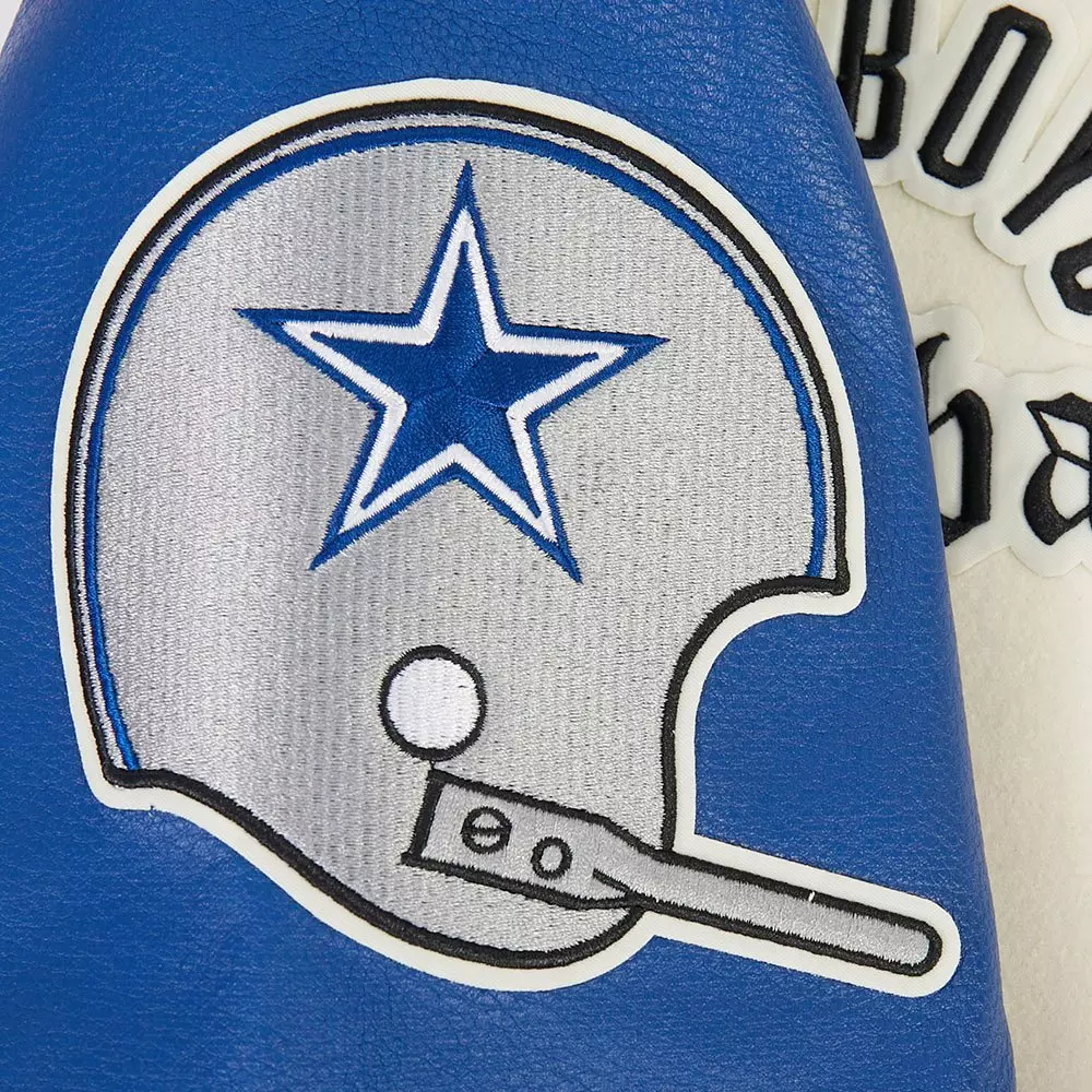 Pro Standard Men's NFL Dallas Cowboys Modern Originals Rib Wool Varsity Jacket - EGGSHELL/BLUE