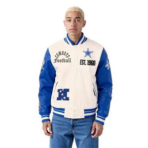Pro Standard Men's NFL Dallas Cowboys Modern Originals Rib Wool Varsity Jacket - EGGSHELL/BLUE
