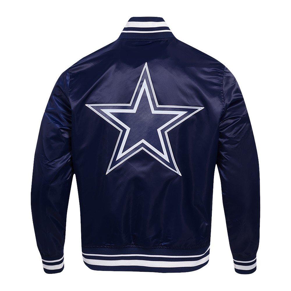 Pro Standard Men's NFL Dallas Cowboys Script Tail Satin Jacket - Navy - NAVY