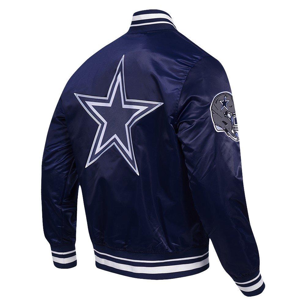 Pro Standard Men's NFL Dallas Cowboys Script Tail Satin Jacket - Navy - NAVY