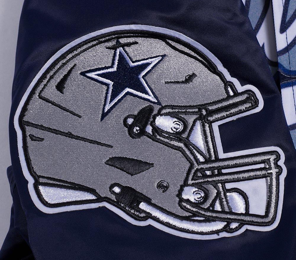 Pro Standard Men's NFL Dallas Cowboys Script Tail Satin Jacket - Navy - NAVY