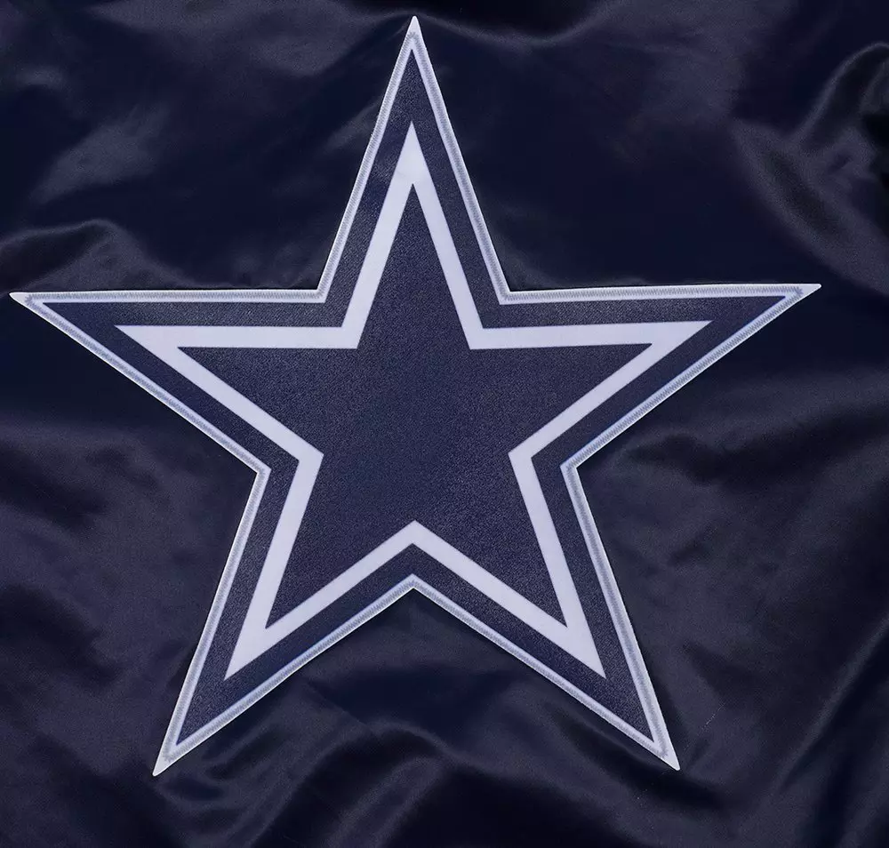 Pro Standard Men's NFL Dallas Cowboys Script Tail Satin Jacket - Navy - NAVY