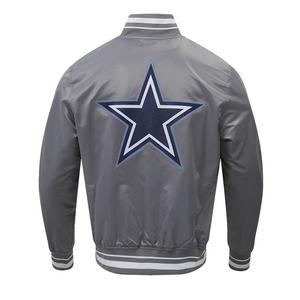Pro Standard Men's NFL Dallas Cowboys Script Tail Satin Jacket - Grey - GREY
