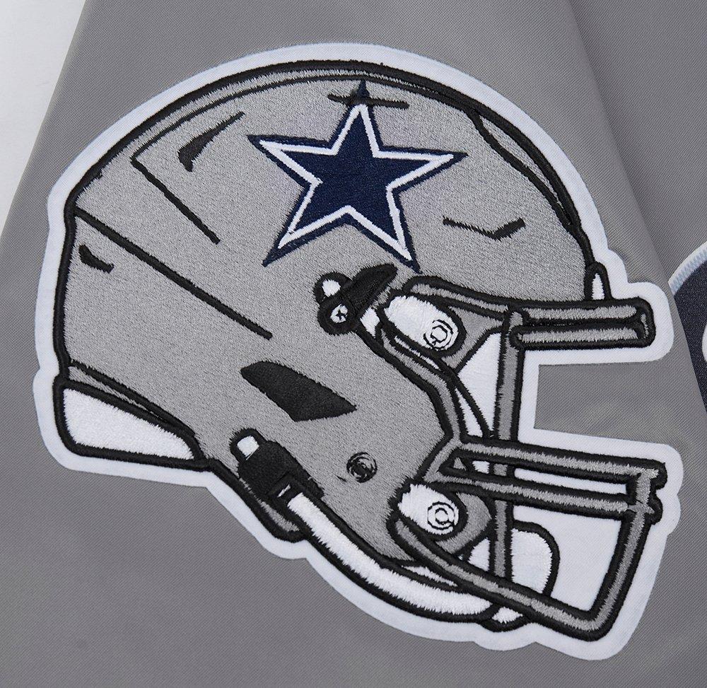 Pro Standard Men's NFL Dallas Cowboys Script Tail Satin Jacket - Grey - GREY