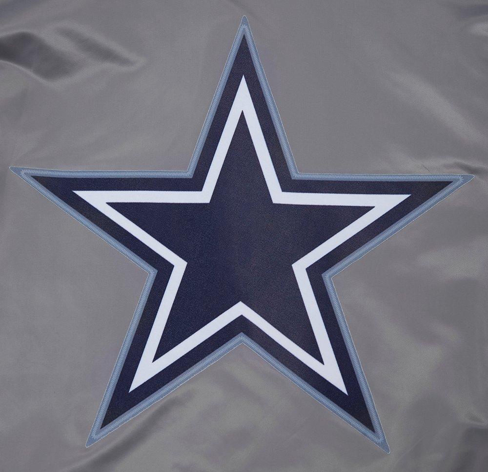 Pro Standard Men's NFL Dallas Cowboys Script Tail Satin Jacket - Grey - GREY