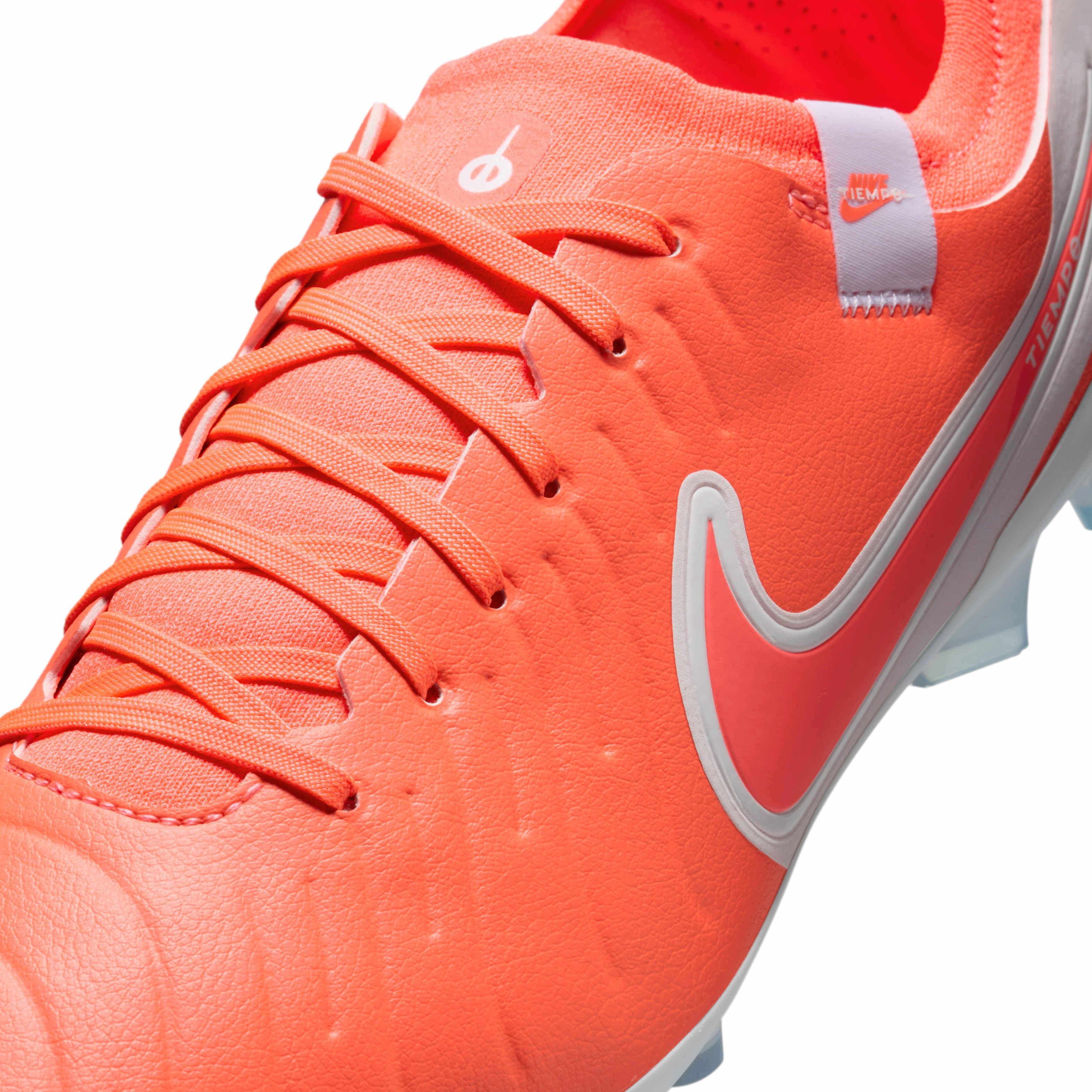Nike Tiempo Legend 10 Pro FG "Hot Lava/White" Men's Soccer Cleat - LAVA/WHITE Thumbnail View 8