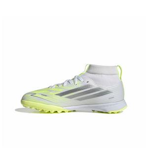 adidas F50 Sparkfusion League Mid Cut Turf "White/Iron/Hi-Res Yellow" Preschool Kids' Soccer Shoe