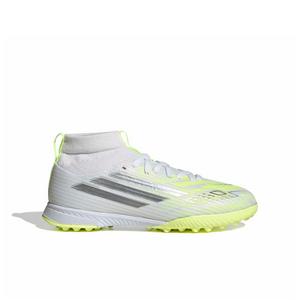 adidas F50 Sparkfusion League Mid Cut Turf "White/Iron/Hi-Res Yellow" Preschool Kids' Soccer Shoe