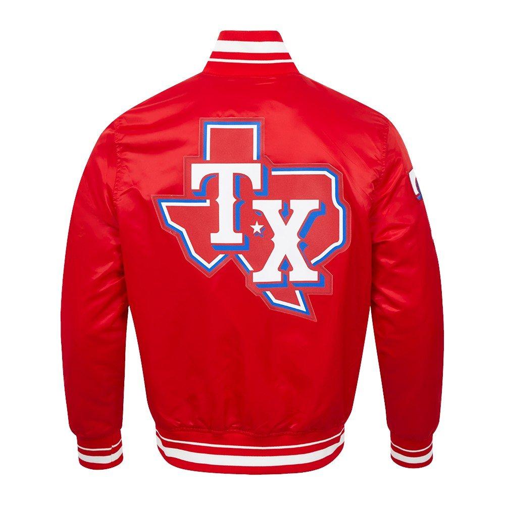 Pro Standard Men's MLB Texas Rangers Script Tail Satin Jacket - Red - RED