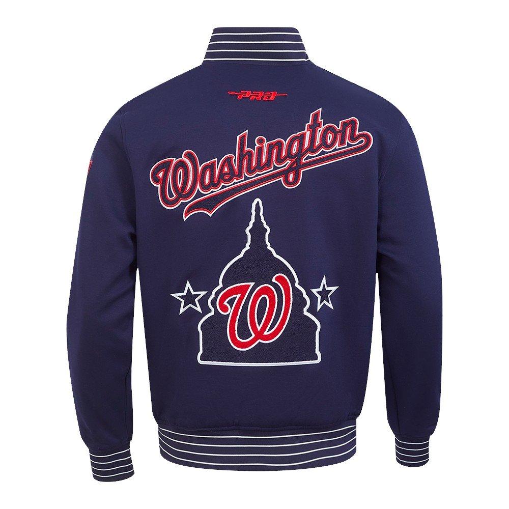 Pro Standard Men's MLB Washington Nationals Current Logo Pro Game Day Double Knit Jacket - NAVY/WHITE