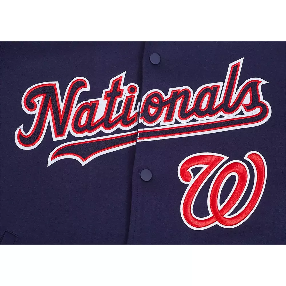 Pro Standard Men's MLB Washington Nationals Current Logo Pro Game Day Double Knit Jacket - NAVY/WHITE