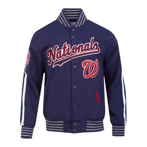 Pro Standard Men's MLB Washington Nationals Current Logo Pro Game Day Double Knit Jacket - NAVY/WHITE