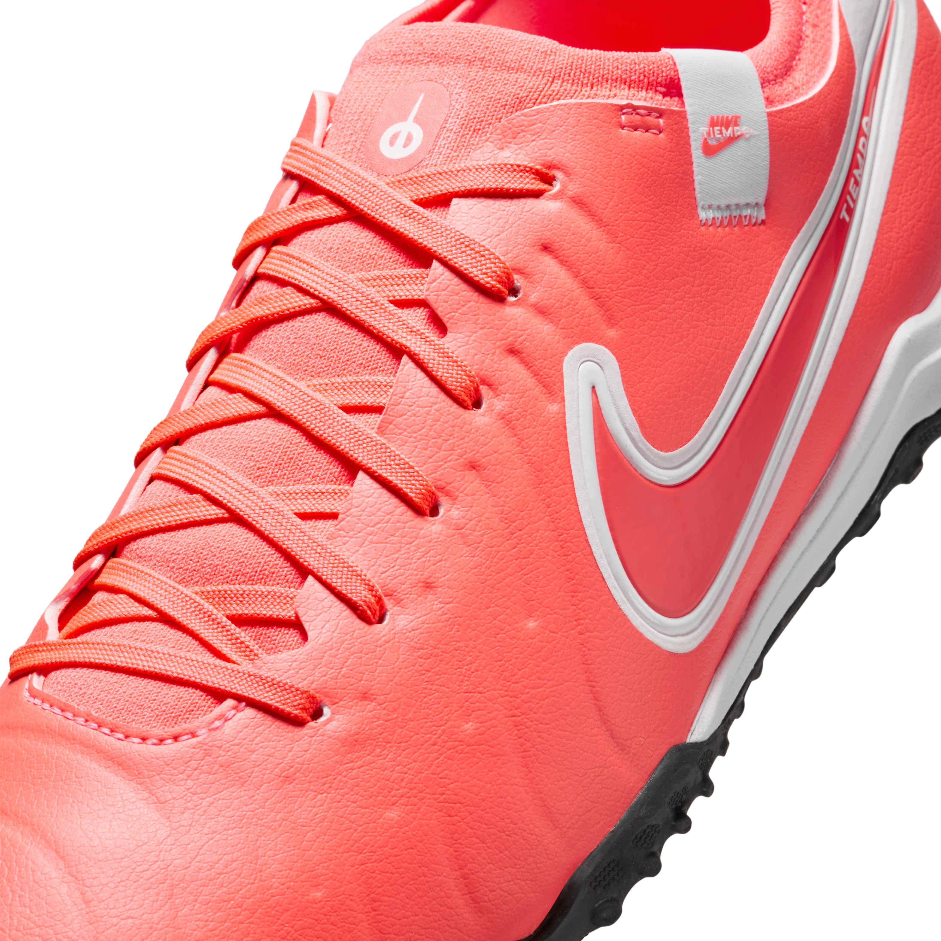 Nike Tiempo Legend 10 Pro Turf "Hot Lava/White" Men's Soccer Shoe - LAVA/WHITE Thumbnail View 7