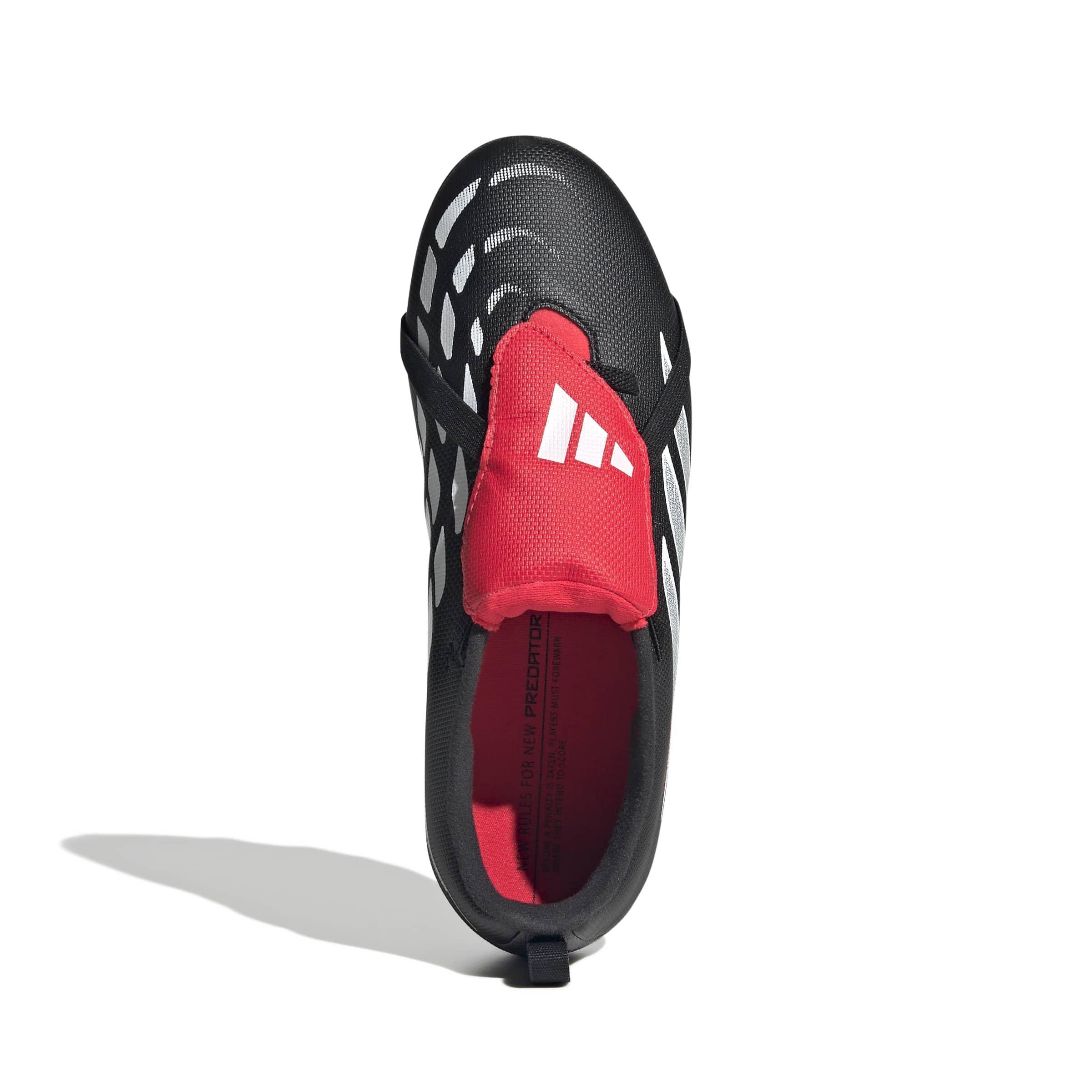 adidas Predator Club FG "Core Black/Ftwr White/Lucid Red" Preschool Kids' Soccer Cleat - BLACK/WHITE/RED Thumbnail View 7