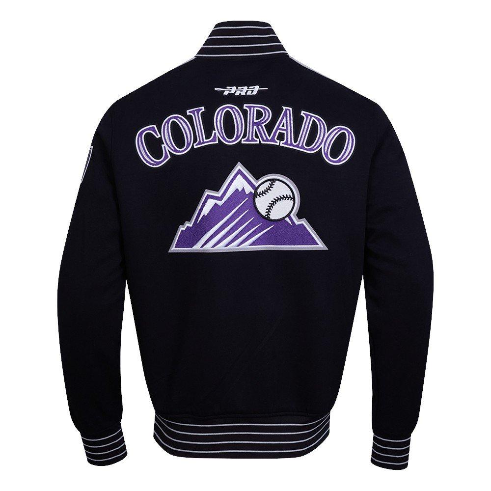 Pro Standard Men's MLB Colorado Rockies Current Logo Pro Game Day Double-Knit Jacket - Black/White - BLACK/WHITE
