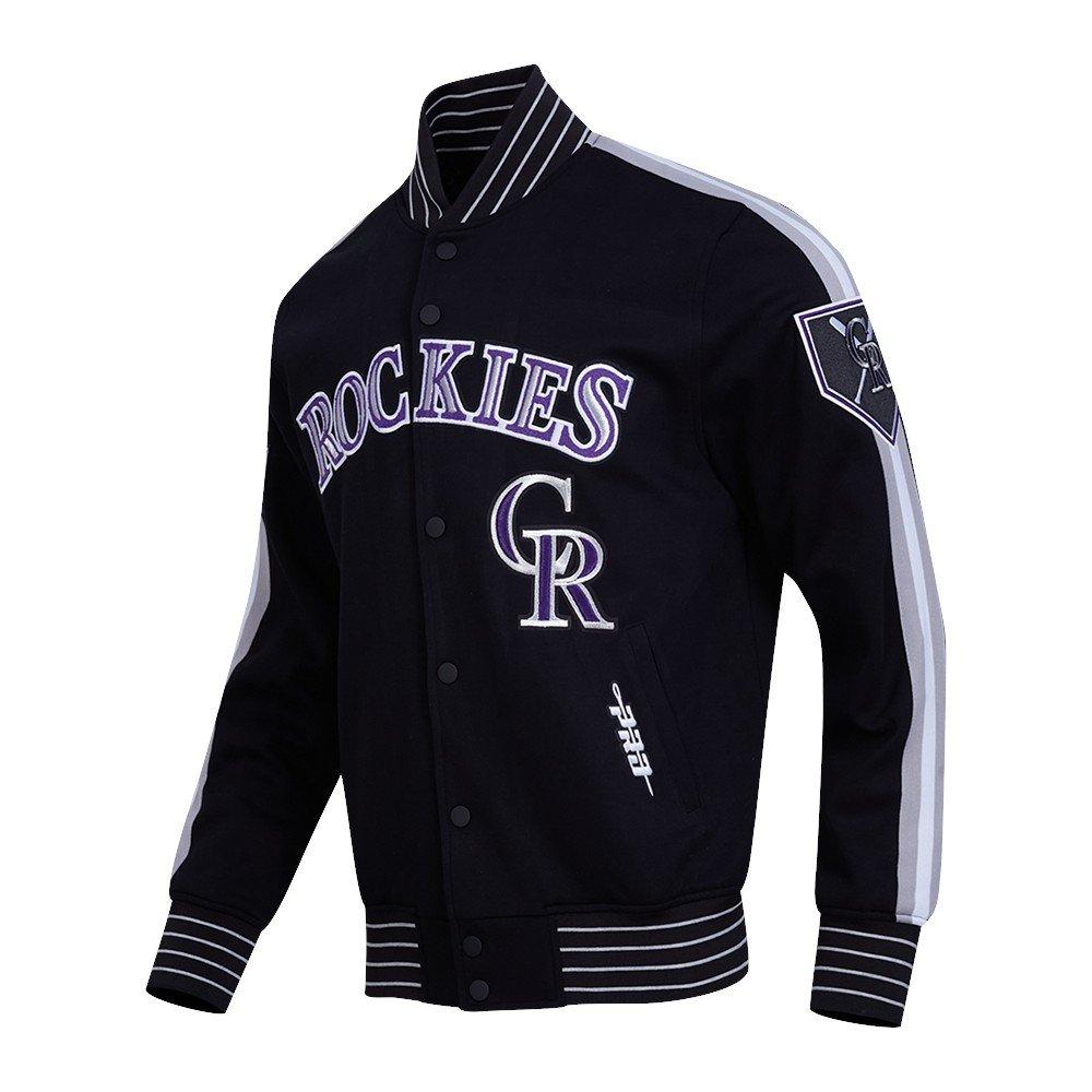 Pro Standard Men's MLB Colorado Rockies Current Logo Pro Game Day Double-Knit Jacket - Black/White - BLACK/WHITE