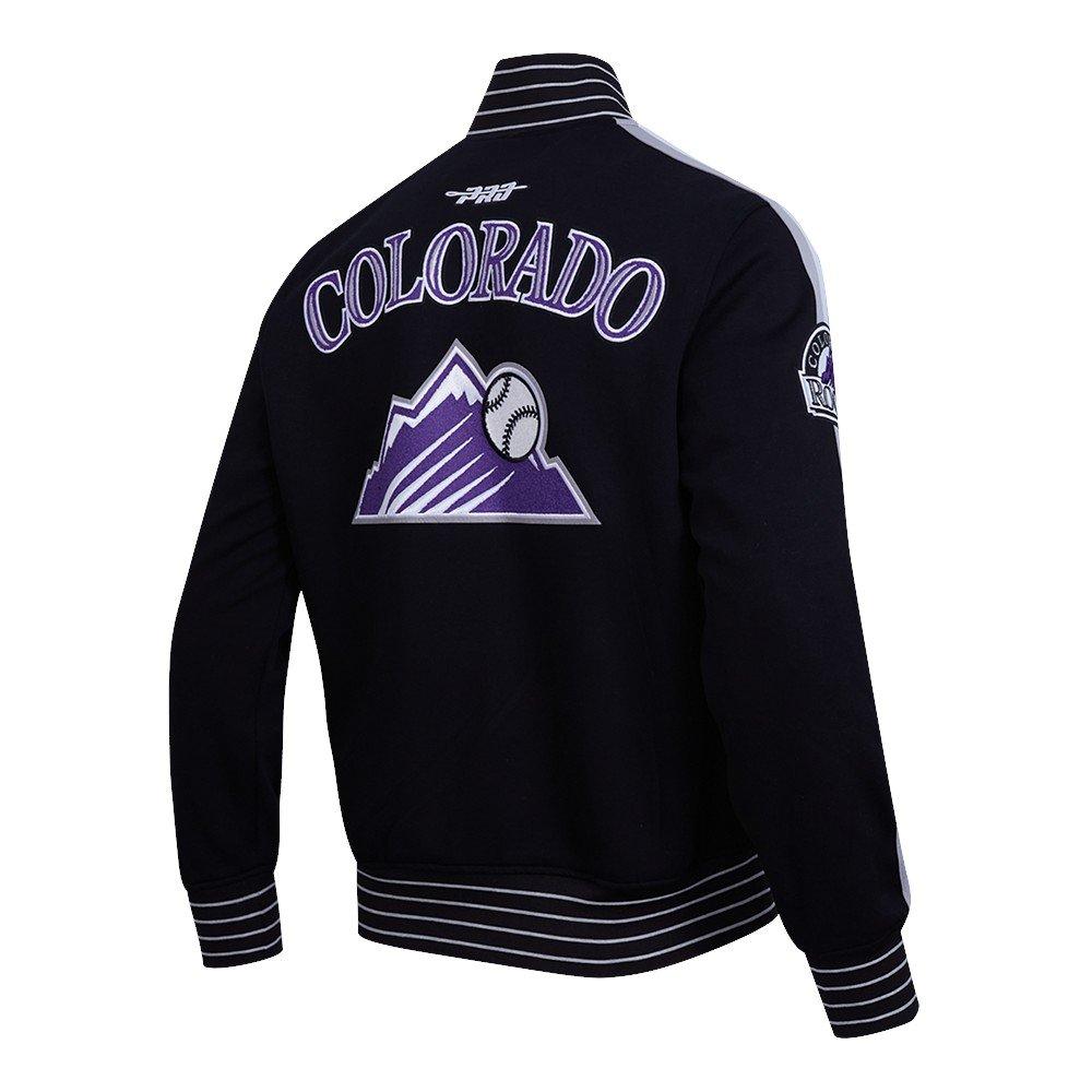 Pro Standard Men's MLB Colorado Rockies Current Logo Pro Game Day Double-Knit Jacket - Black/White - BLACK/WHITE