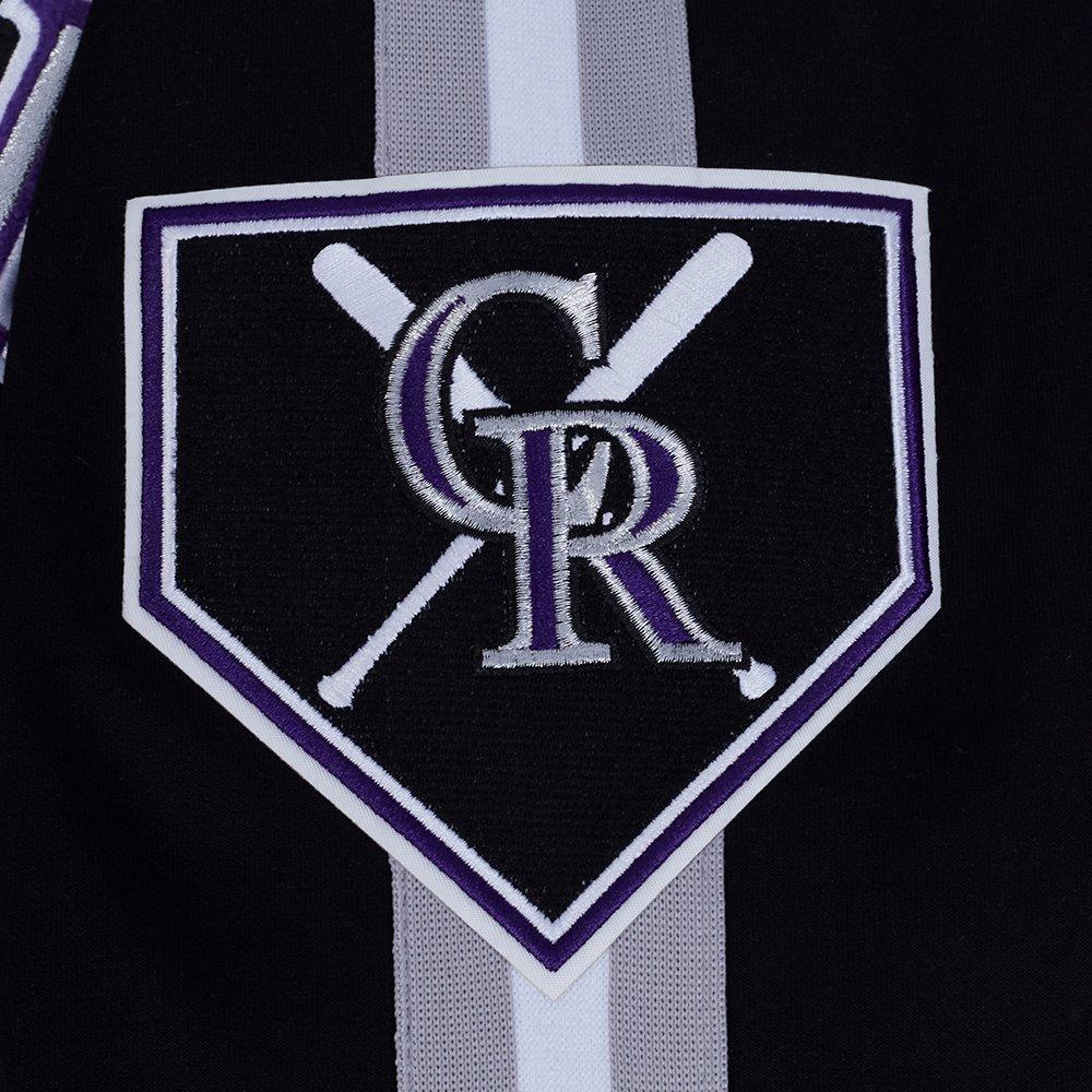 Pro Standard Men's MLB Colorado Rockies Current Logo Pro Game Day Double-Knit Jacket - Black/White - BLACK/WHITE