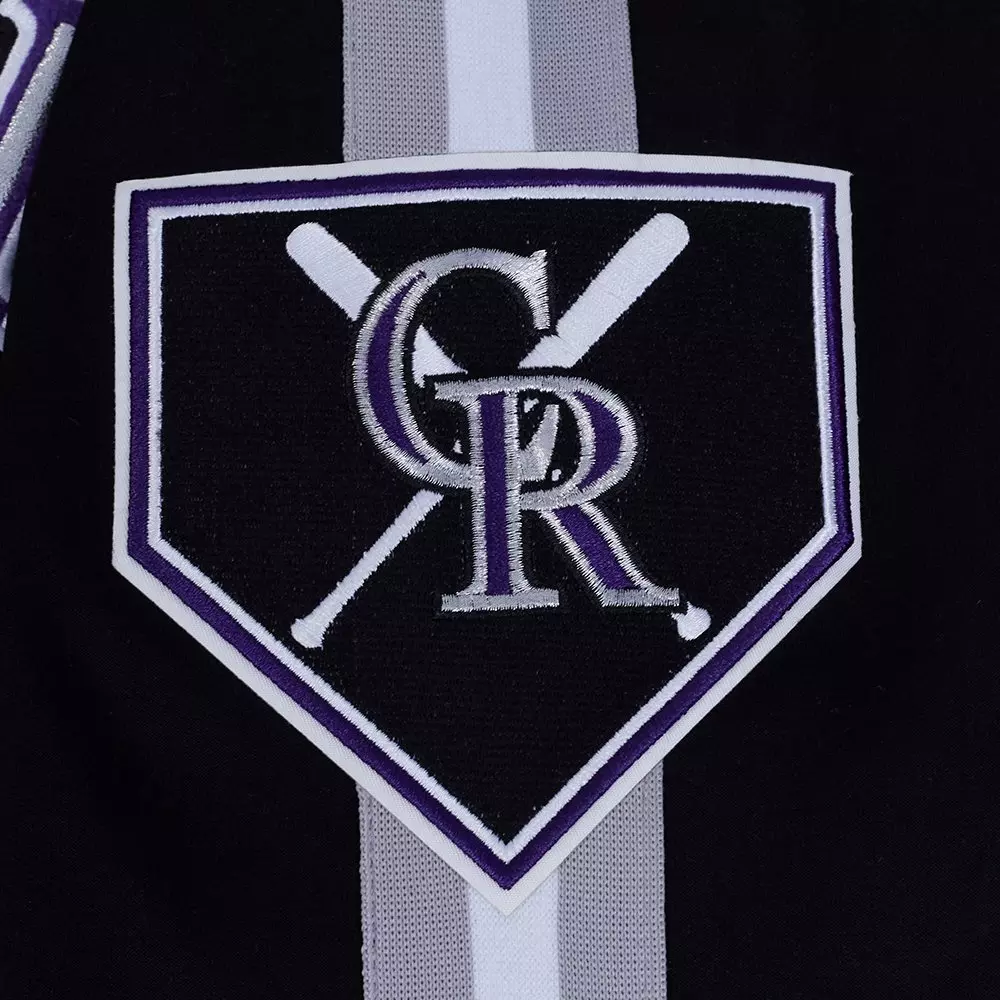 Pro Standard Men's MLB Colorado Rockies Current Logo Pro Game Day Double-Knit Jacket - Black/White - BLACK/WHITE