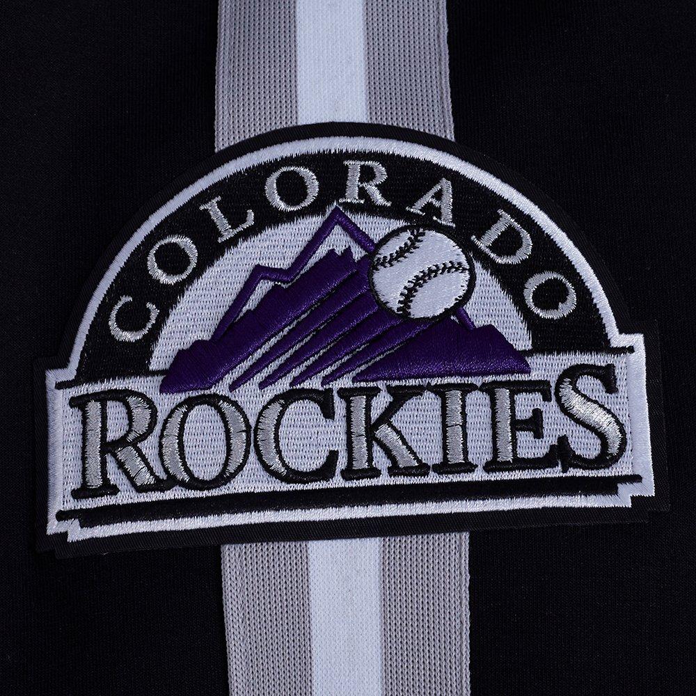 Pro Standard Men's MLB Colorado Rockies Current Logo Pro Game Day Double-Knit Jacket - Black/White - BLACK/WHITE