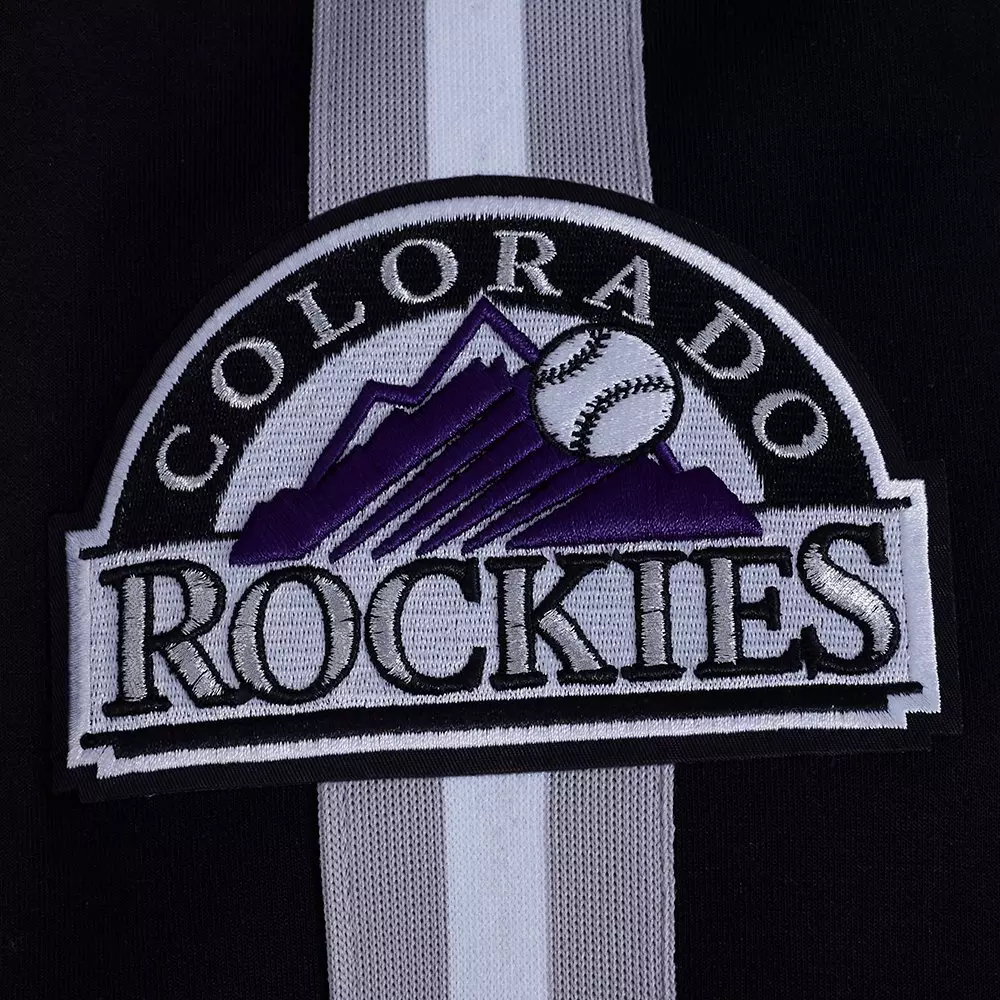 Pro Standard Men's MLB Colorado Rockies Current Logo Pro Game Day Double-Knit Jacket - Black/White - BLACK/WHITE
