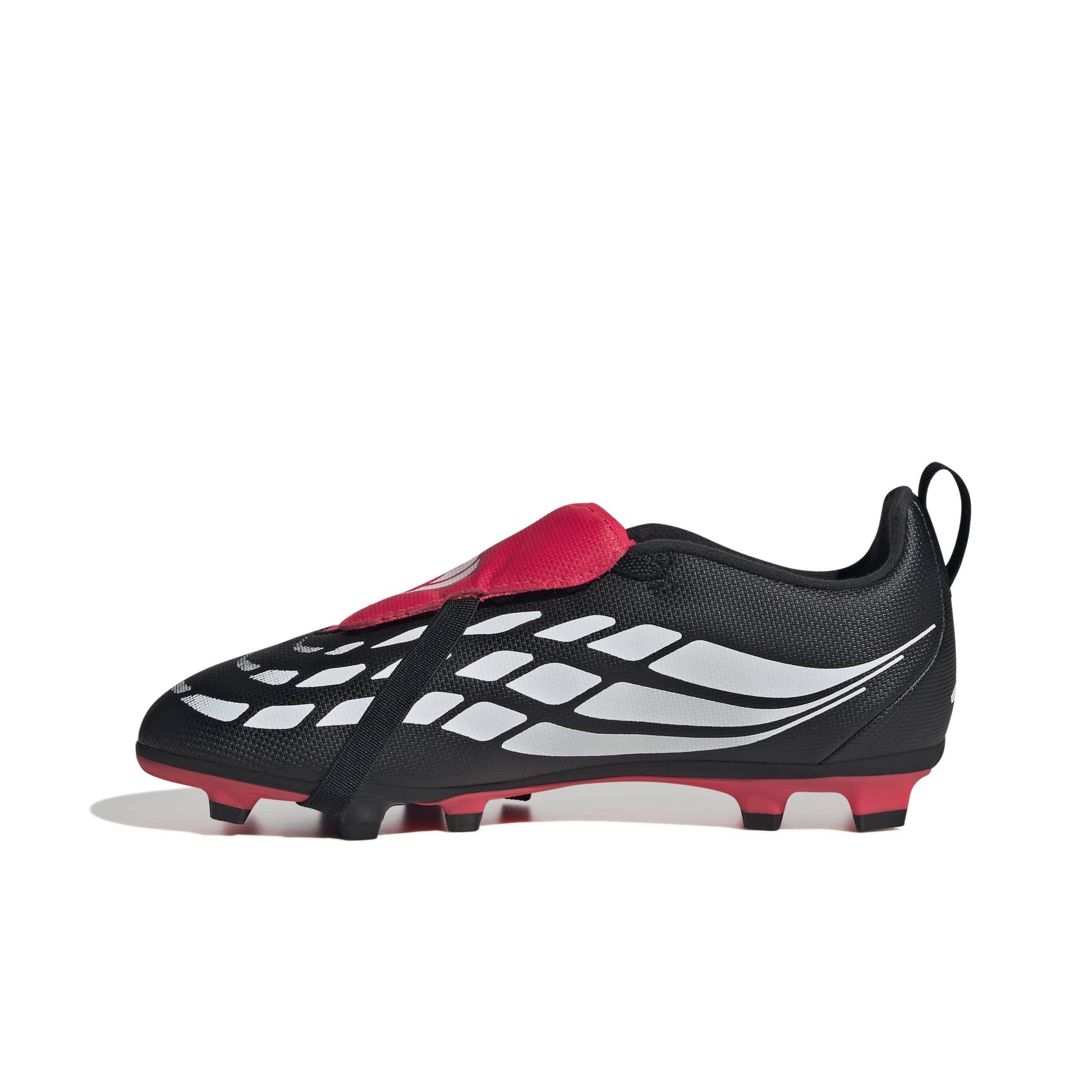 adidas Predator Club FO Tounge EL FG Grade School Kids' "Core Black/White/Lucid Red" Soccer Cleat