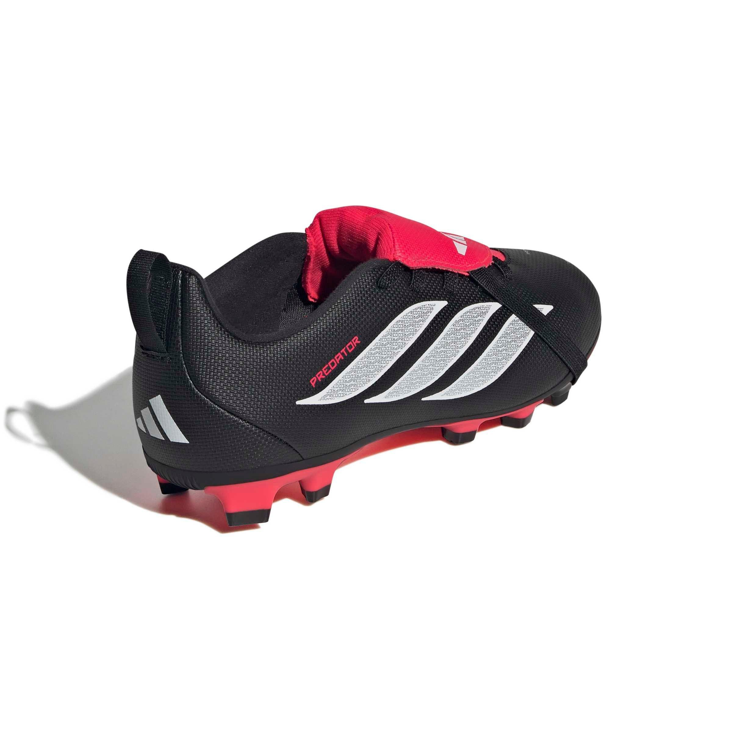 adidas Predator Club FO Tounge EL FG Grade School Kids' "Core Black/White/Lucid Red" Soccer Cleat